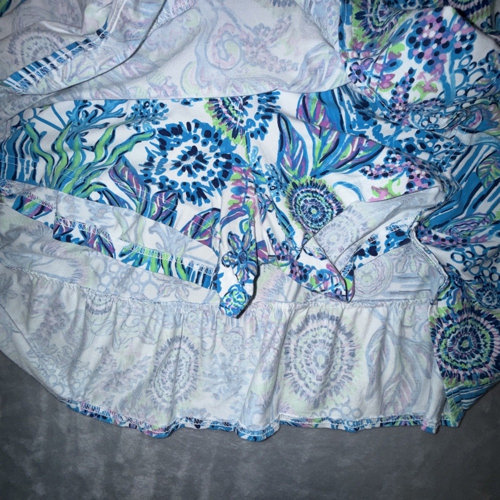 Fresh Produce Blue Floral Skort Skirt Shorts Women's Sz L Summer Activewear - Picture 6 of 9
